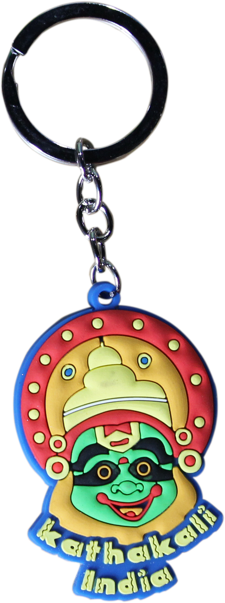 Metal Keychain Folk dancec rubber