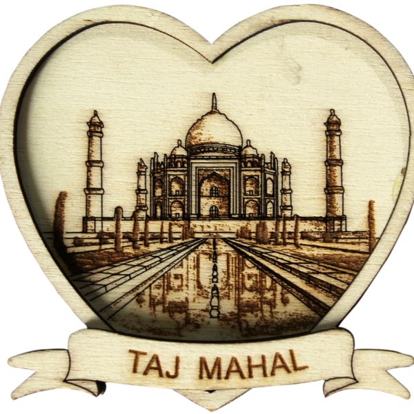 MDF Fridge Magnet i love tajmahal