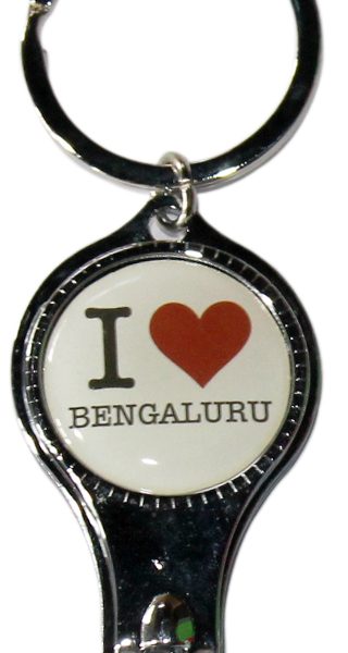Metal Keychain i love bengaluru Nail cutter